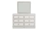 White 6 drawer dresser and mirror.