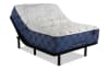 White tufted top with blue sides mattress