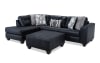 Black 2 Piece Left Arm Facing Chaise Sectional with Ottoman