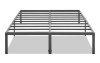 Black metal slat bed frame.
