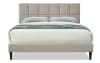 Queen Taupe Upholstered Platform Bed