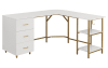 white L shaped office desk
