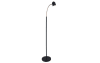Black LED adjustable floor lamp with black metal shade.