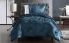 Blue solid velvet comforter set