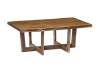 Brown wood rectangular coffee table