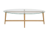 Round glass top coffee table with gold legs that is budget friendly