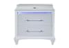 White 3 drawer nightstand with USB charging ports