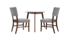Small dining table and 2 chairs that fits well in small dining rooms and kitchens.