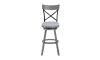 Gray cross back counter height stool.