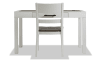 White and brown desk and chair set perfect for small bedrooms.