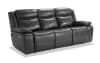 Gray Leather Power Reclining Sofa