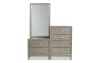 Gray 6 drawer chesser with mirror.