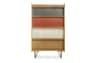 Natural and multi 4 shelf bookcase