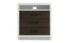 White and brown 2 drawer chest.