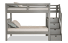 Gray staircase storage bunk bed.