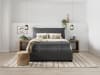Gray plush mattress.
