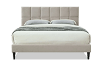Beige upholstered panel bed