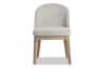 Natural & Light Gray Solid Back Upholstered Dining Chair