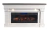 White and brown electric fireplace