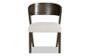 Brown & White Panel Back Upholstered Dining Chair