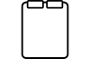 Clipboard icon with a rectangular board and two clips at the top, representing note-taking or task management.