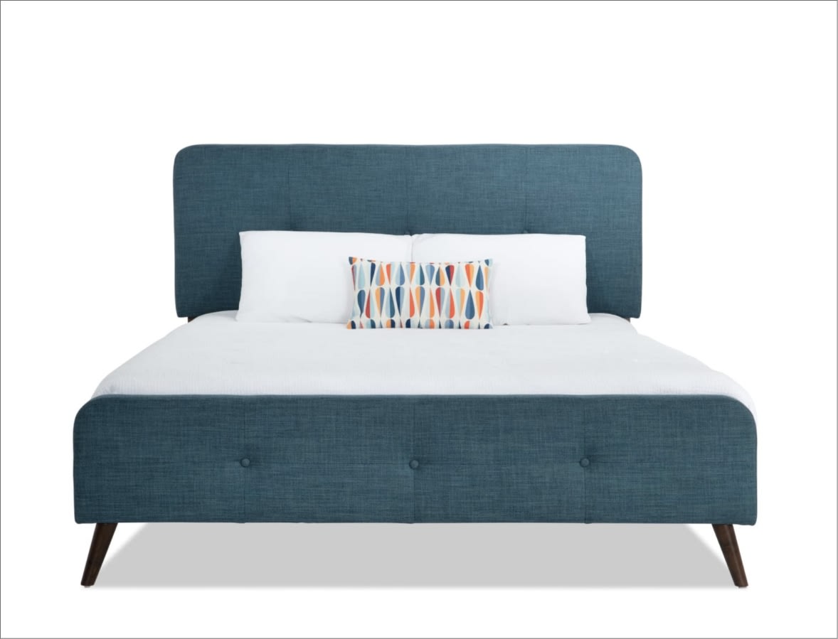 Teal upholstered bed