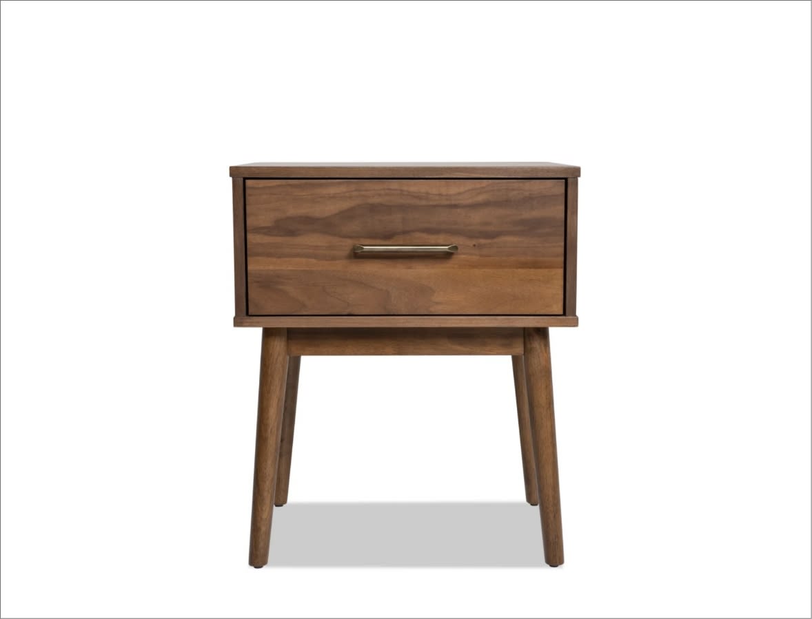 Brown end table with drawer