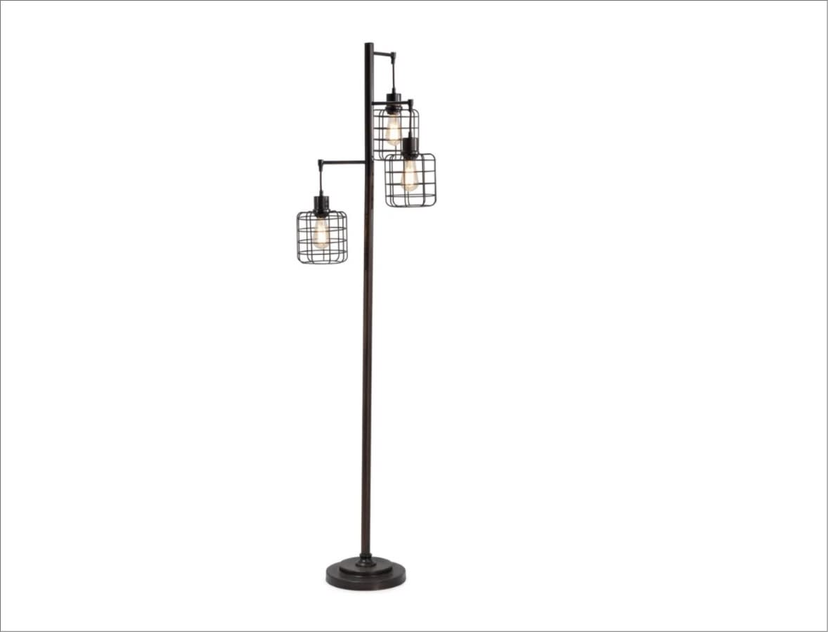 Caged Motif 71'' Black LED Floor Lamp