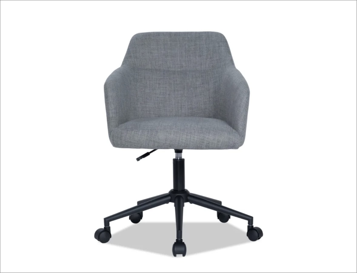Gray upholstered adjustable office chair