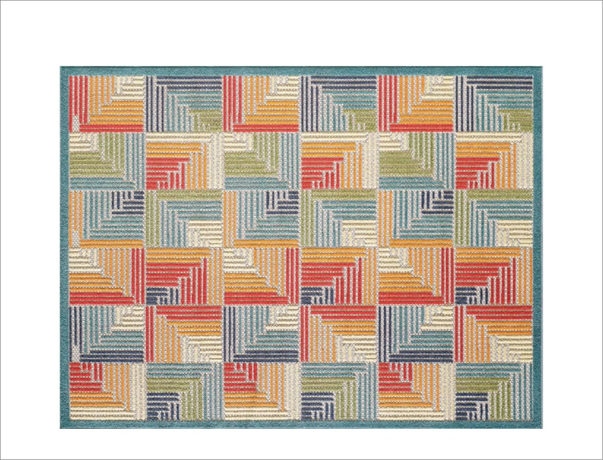 Multicolored Geometric Indoor/Outdoor Rug