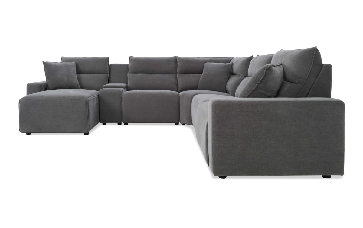 Cyclone Gray 130'' Power Reclining 6 Piece Left Arm Facing Chaise ...