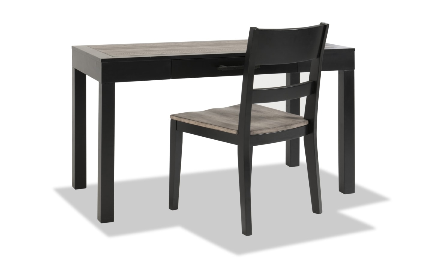Fusion Black & Gray Desk with Drawer & Chair | Bob's