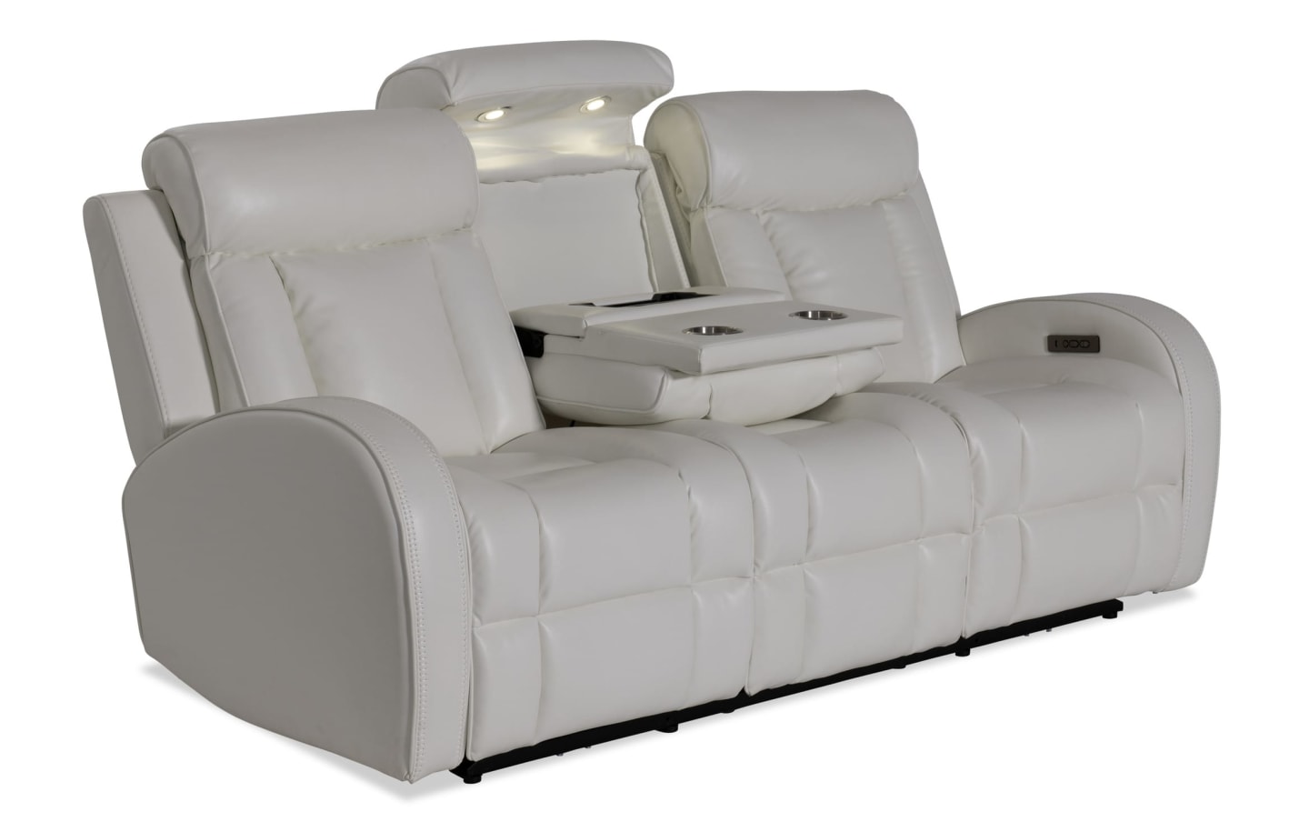 Tuxedo White 84'' Power Reclining Sofa & 73'' Console