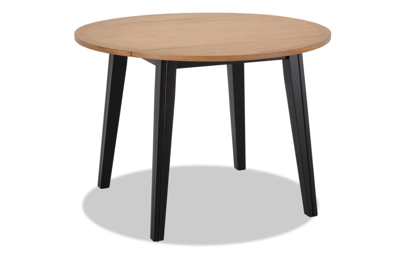 Blake Black & Natural Round Drop Leaf Dining Table | Bob's