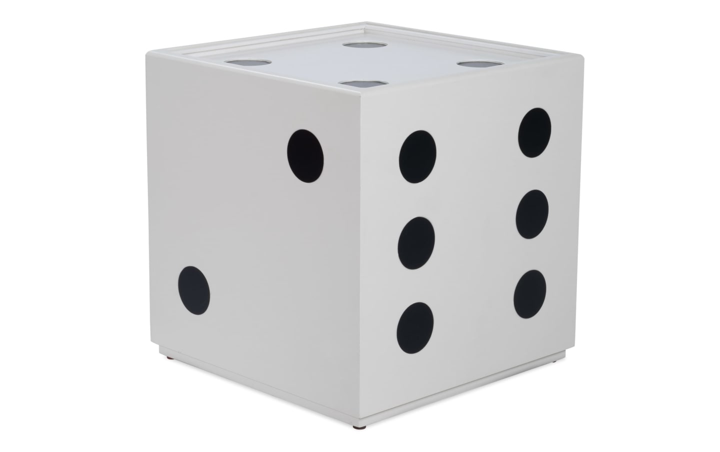 Dice Cube 19'' White Storage Accent Table | Bob's Discount