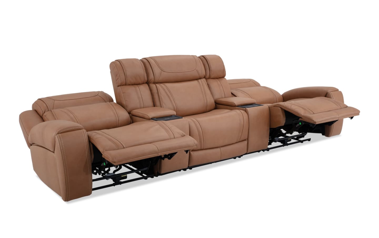 Dynamic Cognac Leather 136'' Power Reclining Sofa with Dynamic Cognac Leather 136'' Power Reclining Sofa with