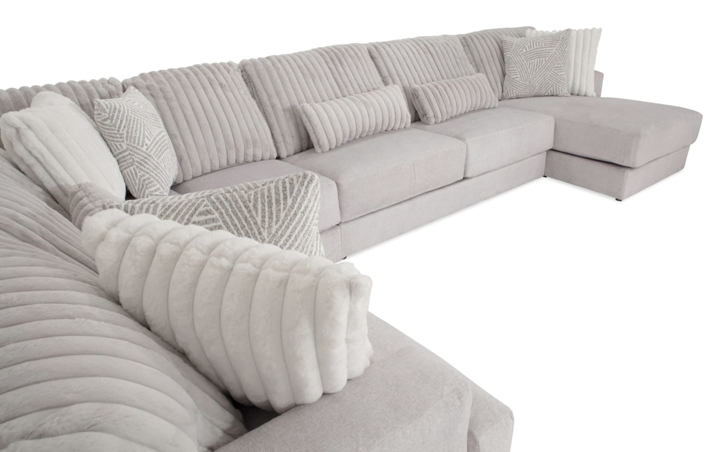 Sofia Gray 184'' 5 Piece Right Arm Facing Chaise Sectional