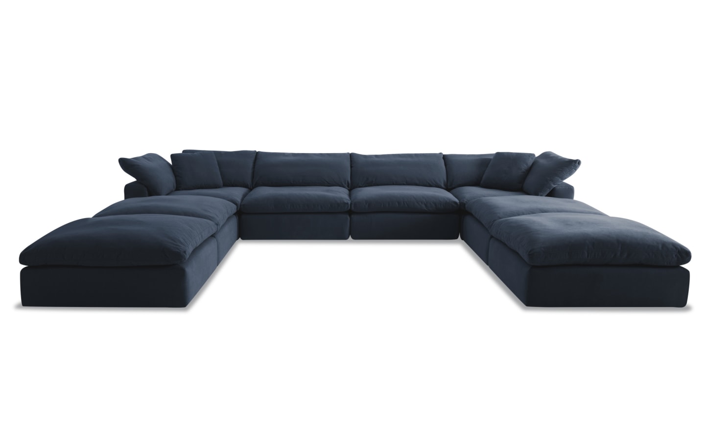 Navy Infinity Sectional Infinity Brown Boucle Fabric 6 Piece . Modular