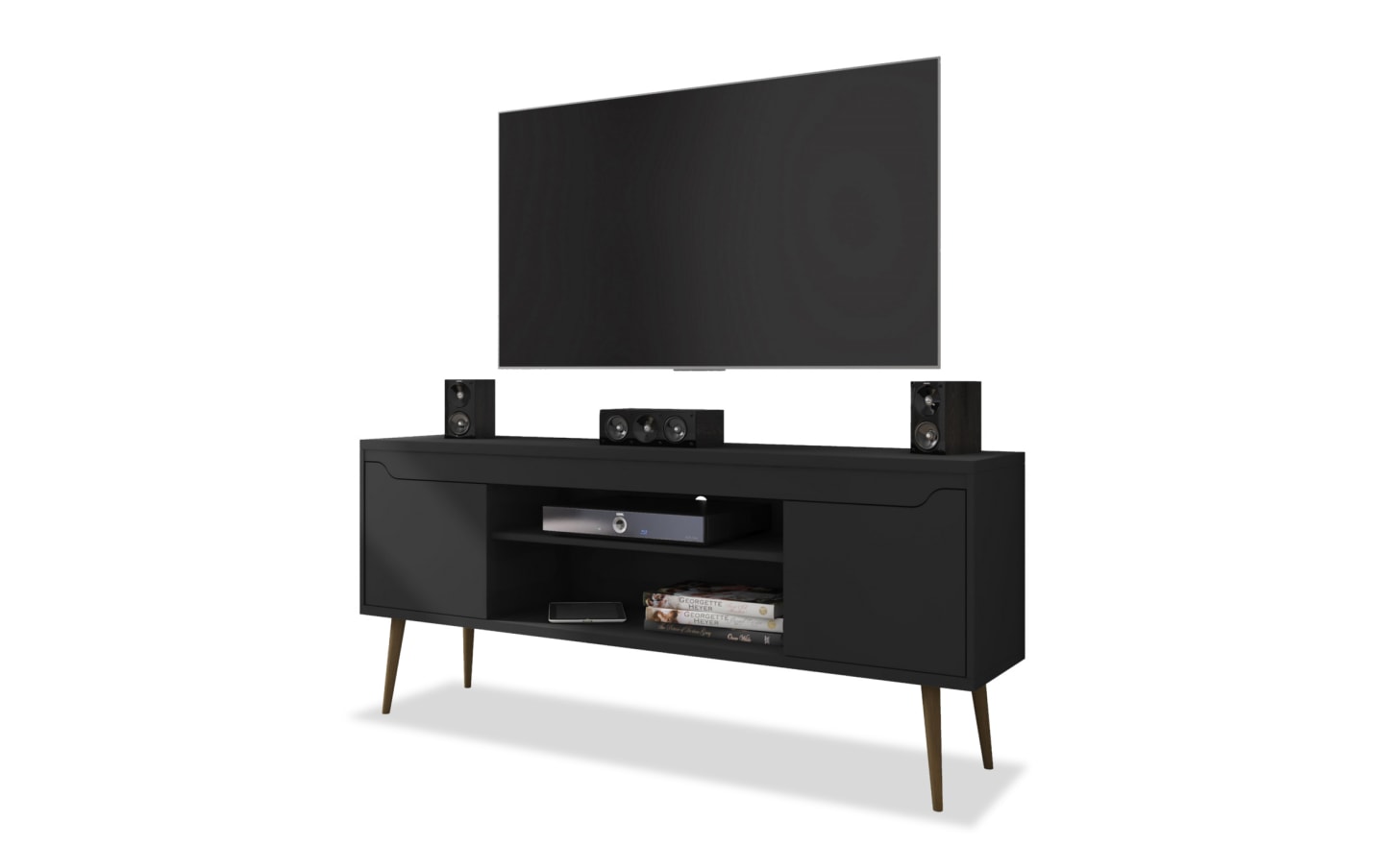 Giulia 63'' Black Storage TV Stand | Bob's Discount