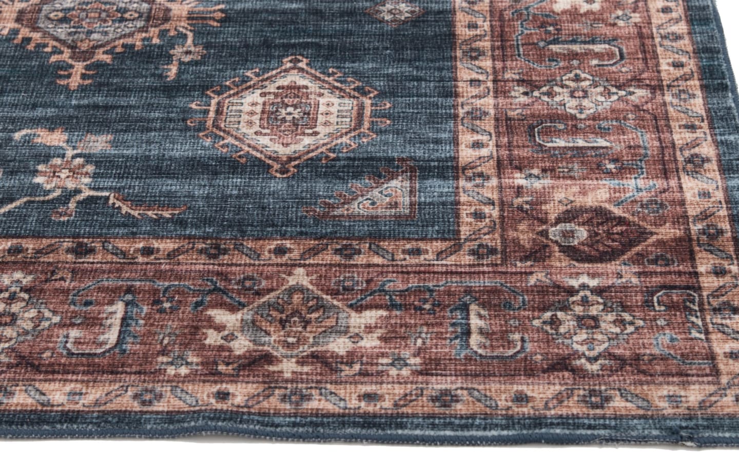 Teller 5' x 7' Blue Oriental Washable Rug | Bob's Discount