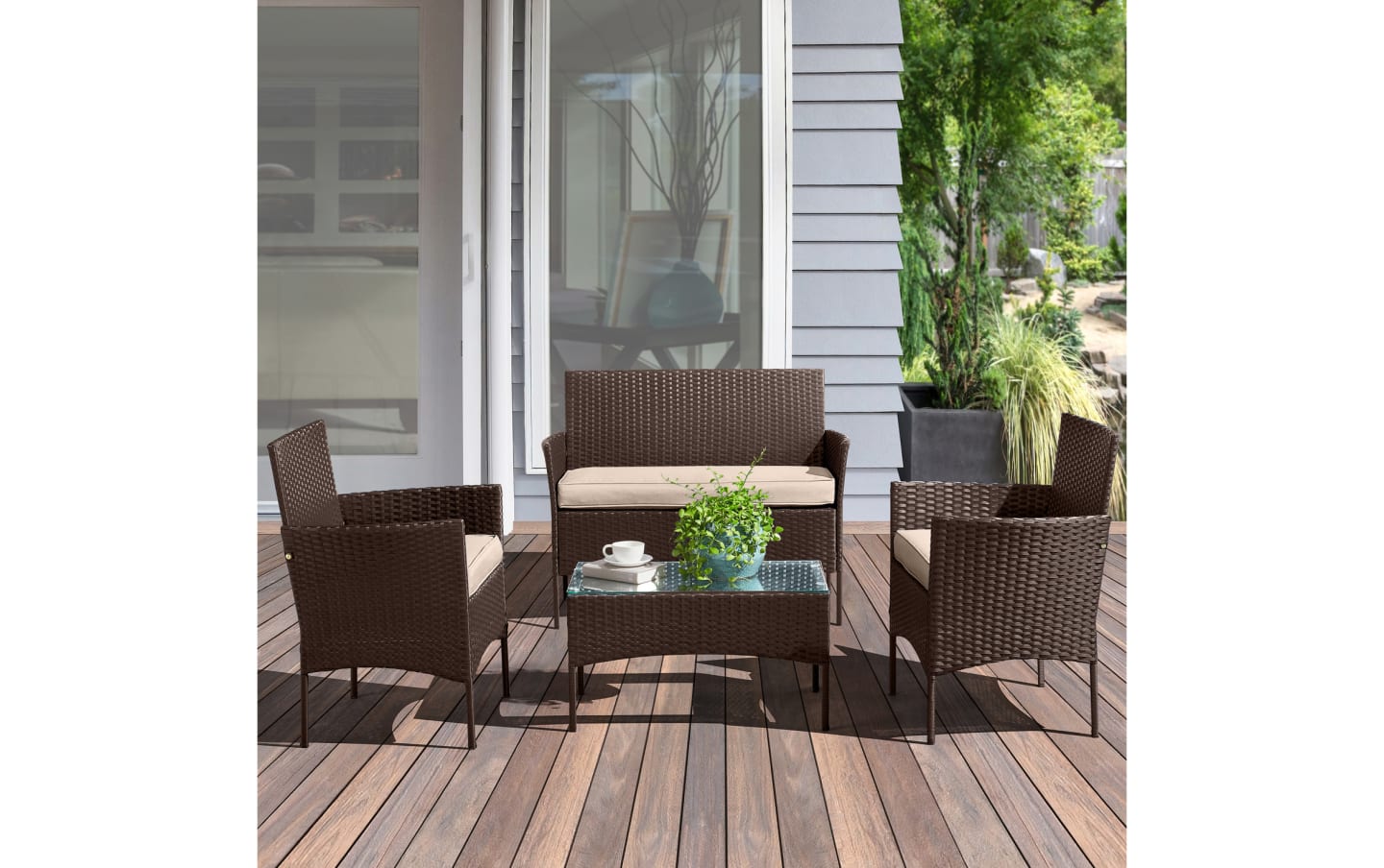 その他 Bush de Brunt dinner out Amazonia Brooke 4-Piece Deep Seating Patio Set | BJ's