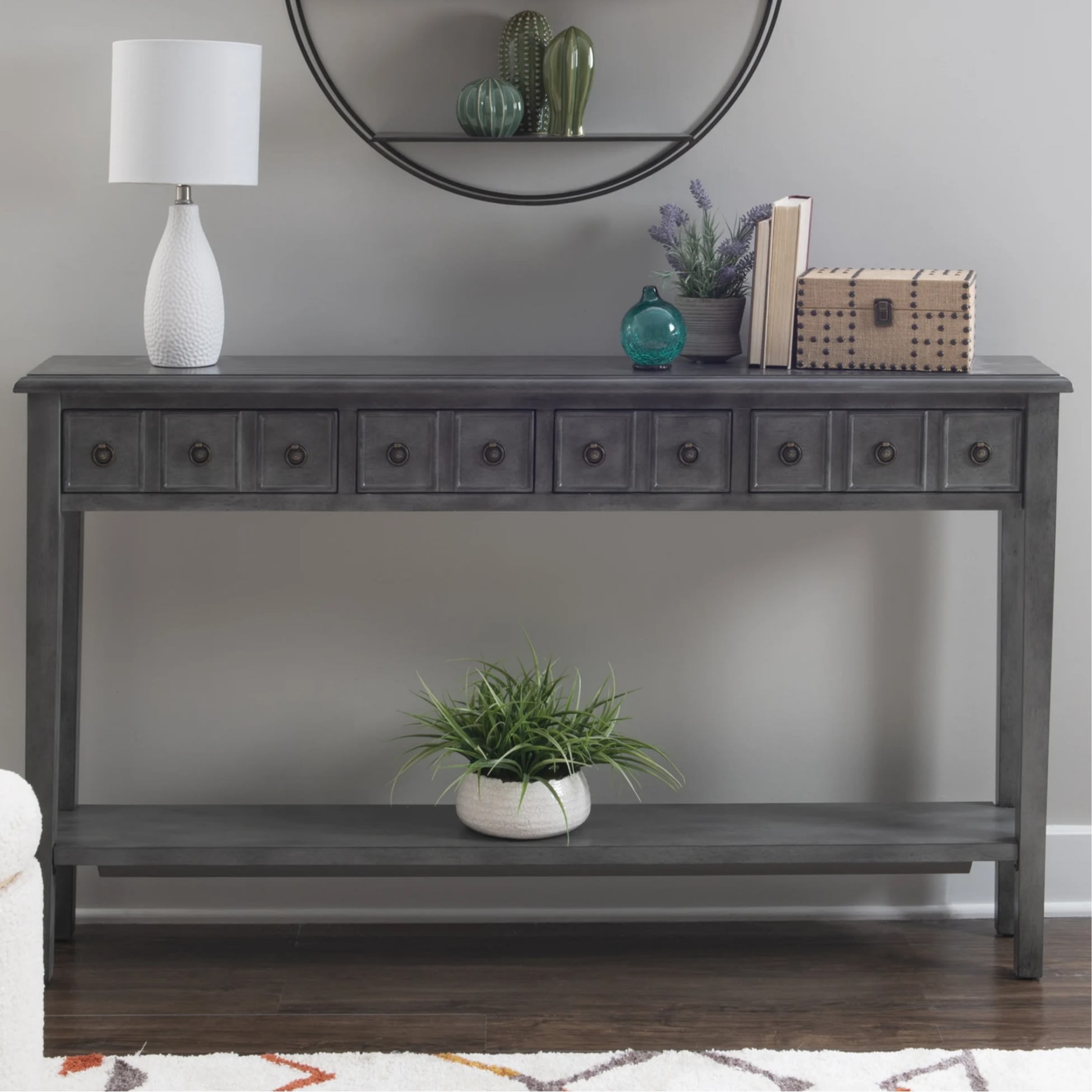 Gray console table
