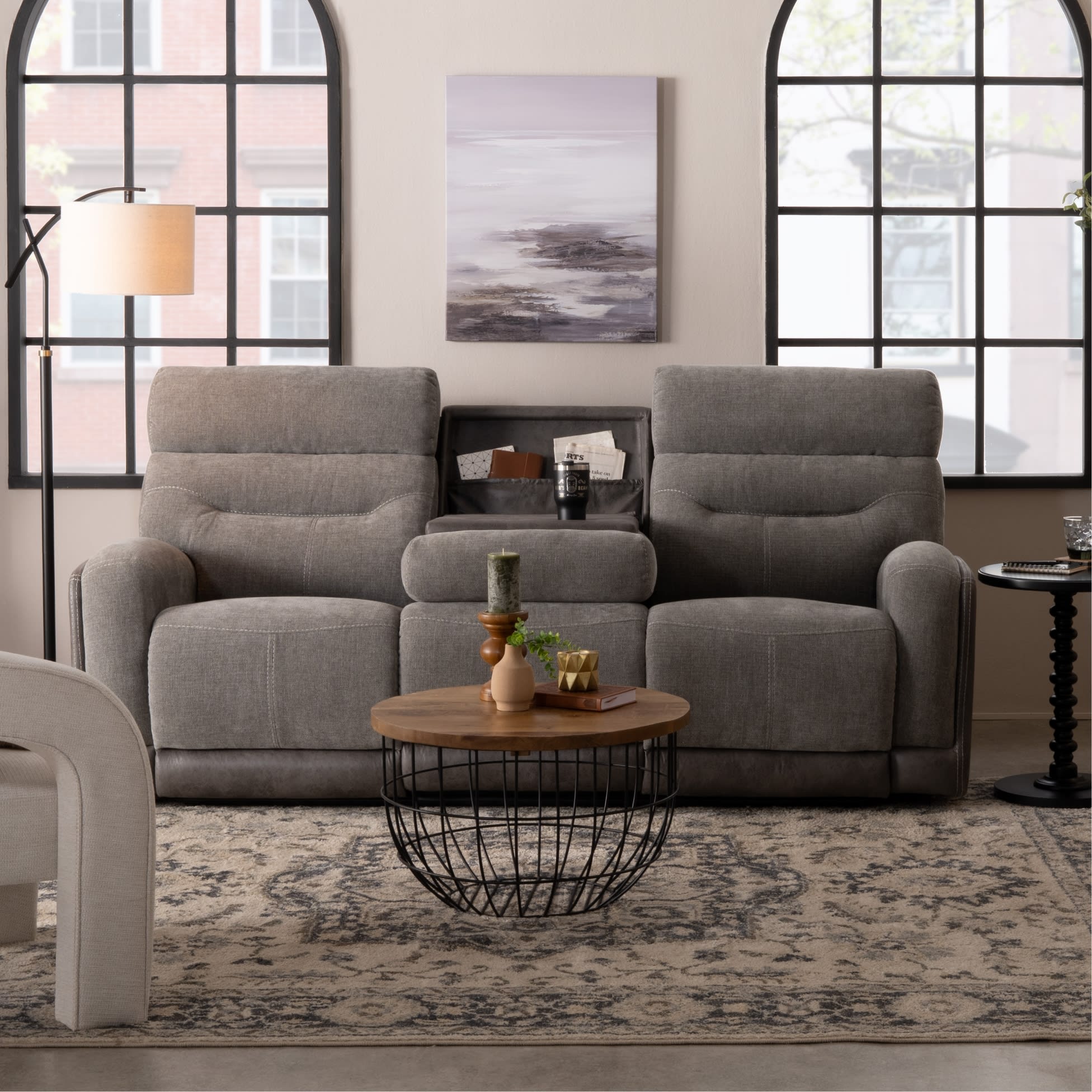 Gray reclining sofa