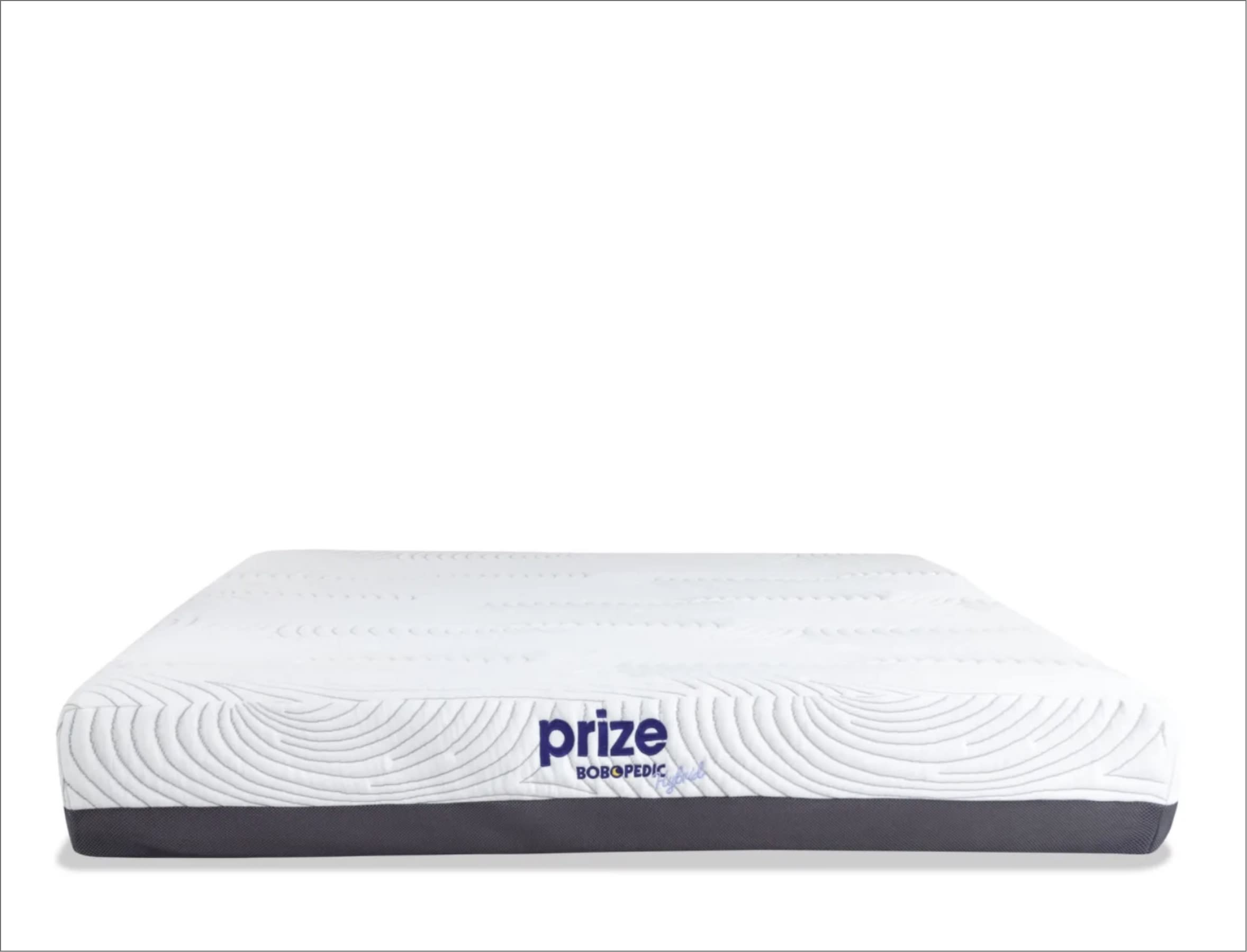White and gray Prize Bob-O-Pedic mattress