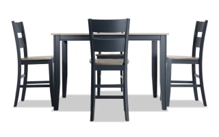 Blake 5 Piece Graphite & Gray Extendable Counter Height Dining Set ...