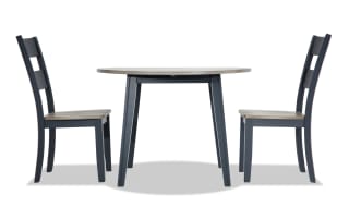 Blake 3 Piece Graphite & Gray Round Extendable Dining Set | Bob's ...