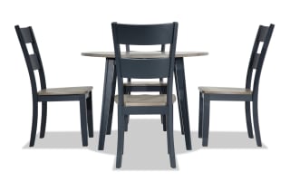 Blake 5 Piece Graphite & Gray Round Extendable Dining Set | Bob's ...