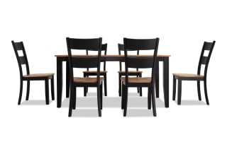 Blake 7 Piece Black & Natural Extendable Dining Set | Bob's Discount ...