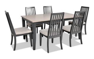 Blake 7 Piece Graphite & Gray Upholstered Dining Set | Bob's Discount ...