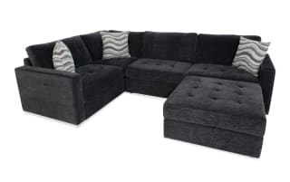 Modular Bob™ Charcoal 117'' 5 Piece Sectional with 1 Armless Chair, 1 ...